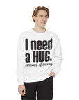 Hug-Themed Garment-Dyed Sweatshirt - Perfect for Gifting, Cozy Outfits, Casual Wear, Birthday Surprises, Everyday Comfort