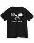 Kids Tee Real Men Change Diapers Fatherhood Graphic Shirt