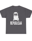 Funny Pug Republican Tee, Unisex Cotton Shirt, Gift for Dog Lovers, Animal Humor Apparel, Perfect for Parties, Casual Wear
