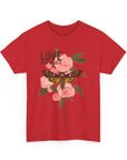 Unisex Heavy Cotton Tee, Floral Love Shirt, Casual Graphic Tee, Gift for Her, Summer Top, Trendy Apparel