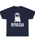 Funny Pug Republican Tee, Unisex Cotton Shirt, Gift for Dog Lovers, Animal Humor Apparel, Perfect for Parties, Casual Wear