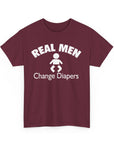 Unisex Humor Tee - 'Real Men Change Diapers'