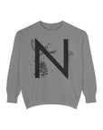Personalized Nature-Inspired Sweatshirt with Letter N, Cozy Oversized Top for Outdoor Lovers, Gift for Friends, Casual Wear, Birthday Gift