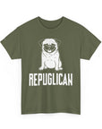 Funny Pug Republican Tee, Unisex Cotton Shirt, Gift for Dog Lovers, Animal Humor Apparel, Perfect for Parties, Casual Wear