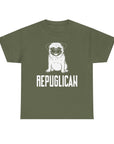 Funny Pug Republican Tee, Unisex Cotton Shirt, Gift for Dog Lovers, Animal Humor Apparel, Perfect for Parties, Casual Wear