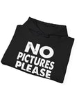 NO PICTURES PLEASE Hoodie Sweatshirt - Vintage Distressed Block Letter Design