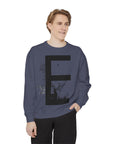 Nature-Inspired Unisex Sweatshirt with Bold Letter Design, Cozy Gift, Eco-Friendly Apparel, Perfect for Casual Wear, Letter E Sweatshirt