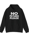NO PICTURES PLEASE Hoodie Sweatshirt - Vintage Distressed Block Letter Design