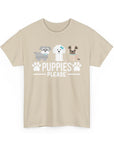 Puppies Please Unisex Heavy Cotton Tee, Cute Dog Lover T-Shirt, Pet Adoption Awareness Shirt, Gift for Dog Lovers, Fun Everyday Wear
