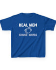 Kids Tee Real Men Change Diapers Fatherhood Graphic Shirt