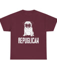 Funny Pug Republican Tee, Unisex Cotton Shirt, Gift for Dog Lovers, Animal Humor Apparel, Perfect for Parties, Casual Wear