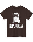Funny Pug Republican Tee, Unisex Cotton Shirt, Gift for Dog Lovers, Animal Humor Apparel, Perfect for Parties, Casual Wear