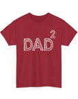 Dad Squared Unisex Heavy Cotton Tee - Perfect Gift for Father's Day, Birthdays, Dads, Black T-Shirt, Comfortable Casual Wear
