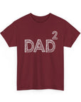 Dad Squared Unisex Heavy Cotton Tee - Perfect Gift for Father's Day, Birthdays, Dads, Black T-Shirt, Comfortable Casual Wear