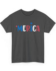 'Merica Unisex Heavy Cotton Tee - Patriotic Shirt for Independence Day, BBQs, Casual Wear, Gifts