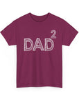 Dad Squared Unisex Heavy Cotton Tee - Perfect Gift for Father's Day, Birthdays, Dads, Black T-Shirt, Comfortable Casual Wear