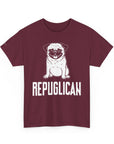 Funny Pug Republican Tee, Unisex Cotton Shirt, Gift for Dog Lovers, Animal Humor Apparel, Perfect for Parties, Casual Wear