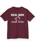 Kids Tee Real Men Change Diapers Fatherhood Graphic Shirt