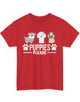 Puppies Please Unisex Heavy Cotton Tee, Cute Dog Lover T-Shirt, Pet Adoption Awareness Shirt, Gift for Dog Lovers, Fun Everyday Wear