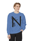 Personalized Nature-Inspired Sweatshirt with Letter N, Cozy Oversized Top for Outdoor Lovers, Gift for Friends, Casual Wear, Birthday Gift