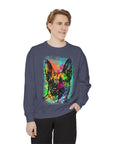 Vibrant Dog Art Sweatshirt, Animal Lover Gift, Cozy Casual Wear, Unisex Fashion, Colorful Pet Sweatshirt, Perfect for Dog Owners