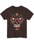 Sugar Skull Graphic Tee, Unisex T-Shirt for Day of the Dead, Halloween, Festive Casual Wear, Unique Gift Idea