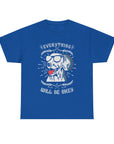 Unisex Heavy Cotton Tee with Positive Dog Graphic, Chill Vibes, Gift for Dog Lovers, Everyday Wear, Motivational Shirt, Casual Tee