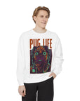Pug Life Unisex Garment-Dyed Sweatshirt, Cute Dog Apparel, Animal Lover Gift, Cozy Sweatshirt, Pet Owner Fashion