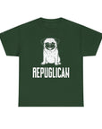 Funny Pug Republican Tee, Unisex Cotton Shirt, Gift for Dog Lovers, Animal Humor Apparel, Perfect for Parties, Casual Wear