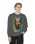 Vibrant Dog Art Sweatshirt, Animal Lover Gift, Cozy Casual Wear, Unisex Fashion, Colorful Pet Sweatshirt, Perfect for Dog Owners