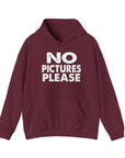 NO PICTURES PLEASE Hoodie Sweatshirt - Vintage Distressed Block Letter Design