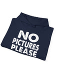 NO PICTURES PLEASE Hoodie Sweatshirt - Vintage Distressed Block Letter Design