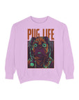 Pug Life Unisex Garment-Dyed Sweatshirt, Cute Dog Apparel, Animal Lover Gift, Cozy Sweatshirt, Pet Owner Fashion