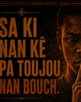 Haitian Proverb Wall Art – “Sa Ki Nan Kè Pa Toujou Nan Bouch” | Haitian Creole Poster | Wisdom Quote | Framed Poster