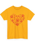 Pet Lover's Heart Tee - Unisex Heavy Cotton Shirt, Animal Lover Gift, Dog Cat Lovers Top, Casual Wear, Heart Paw Prints