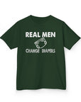 Kids Tee Real Men Change Diapers Fatherhood Graphic Shirt