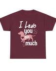 I Love You This Much Unisex Heavy Cotton Tee - Dachshund Lover Gift, Cute Dog Apparel, Everyday Wear, Pet Lover Tee, Funny Dog Shirt