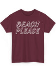 Beach Please Unisex Heavy Cotton Tee | Summer Vibes, Casual Wear, Vacation Essentials, Gift for Beach Lovers, Trendy Summer Shirt