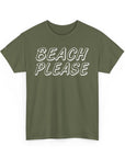 Beach Please Unisex Heavy Cotton Tee | Summer Vibes, Casual Wear, Vacation Essentials, Gift for Beach Lovers, Trendy Summer Shirt