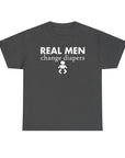 Real Men Change Diapers Unisex Heavy Cotton Tee, Funny Dad Shirt, Baby Shower Gift, Parenting Humor Tee, Father's Day Apparel