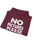 NO PICTURES PLEASE Hoodie Sweatshirt - Vintage Distressed Block Letter Design
