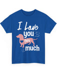 I Love You This Much Unisex Heavy Cotton Tee - Dachshund Lover Gift, Cute Dog Apparel, Everyday Wear, Pet Lover Tee, Funny Dog Shirt