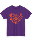 Pet Lover's Heart Tee - Unisex Heavy Cotton Shirt, Animal Lover Gift, Dog Cat Lovers Top, Casual Wear, Heart Paw Prints