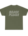 Beach Please Unisex Heavy Cotton Tee | Summer Vibes, Casual Wear, Vacation Essentials, Gift for Beach Lovers, Trendy Summer Shirt