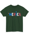 'Merica Unisex Heavy Cotton Tee - Patriotic Shirt for Independence Day, BBQs, Casual Wear, Gifts