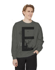 Nature-Inspired Unisex Sweatshirt with Bold Letter Design, Cozy Gift, Eco-Friendly Apparel, Perfect for Casual Wear, Letter E Sweatshirt