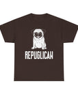 Funny Pug Republican Tee, Unisex Cotton Shirt, Gift for Dog Lovers, Animal Humor Apparel, Perfect for Parties, Casual Wear