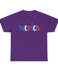 'Merica Unisex Heavy Cotton Tee - Patriotic Shirt for Independence Day, BBQs, Casual Wear, Gifts