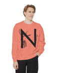 Personalized Nature-Inspired Sweatshirt with Letter N, Cozy Oversized Top for Outdoor Lovers, Gift for Friends, Casual Wear, Birthday Gift