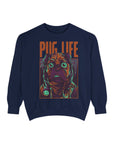 Pug Life Unisex Garment-Dyed Sweatshirt, Cute Dog Apparel, Animal Lover Gift, Cozy Sweatshirt, Pet Owner Fashion